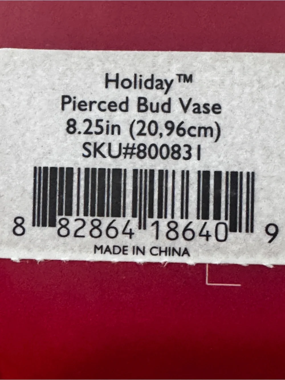 Lenox Holiday Pierced Bud Vase